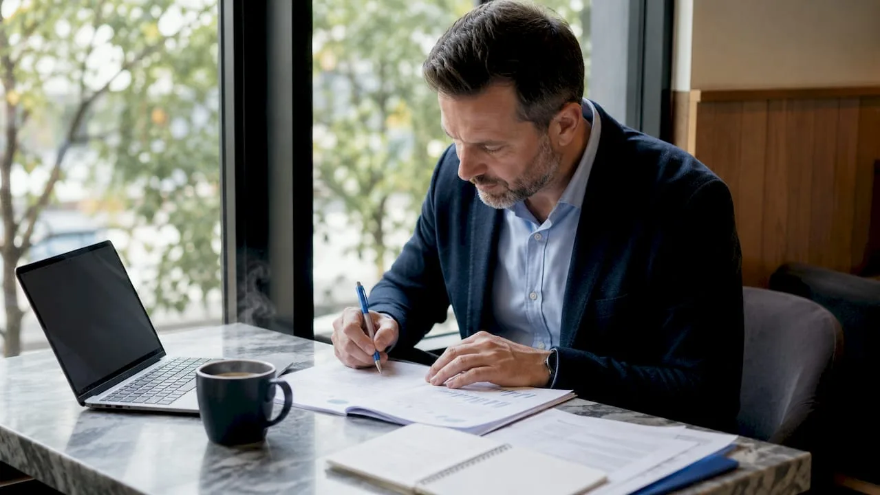 Un expert en train d’analyser des dossiers sensibles
