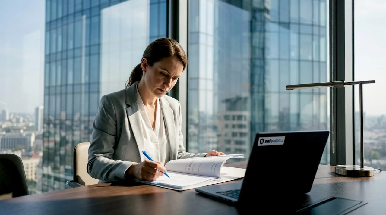 An accounting expert analyzing sensitive information.