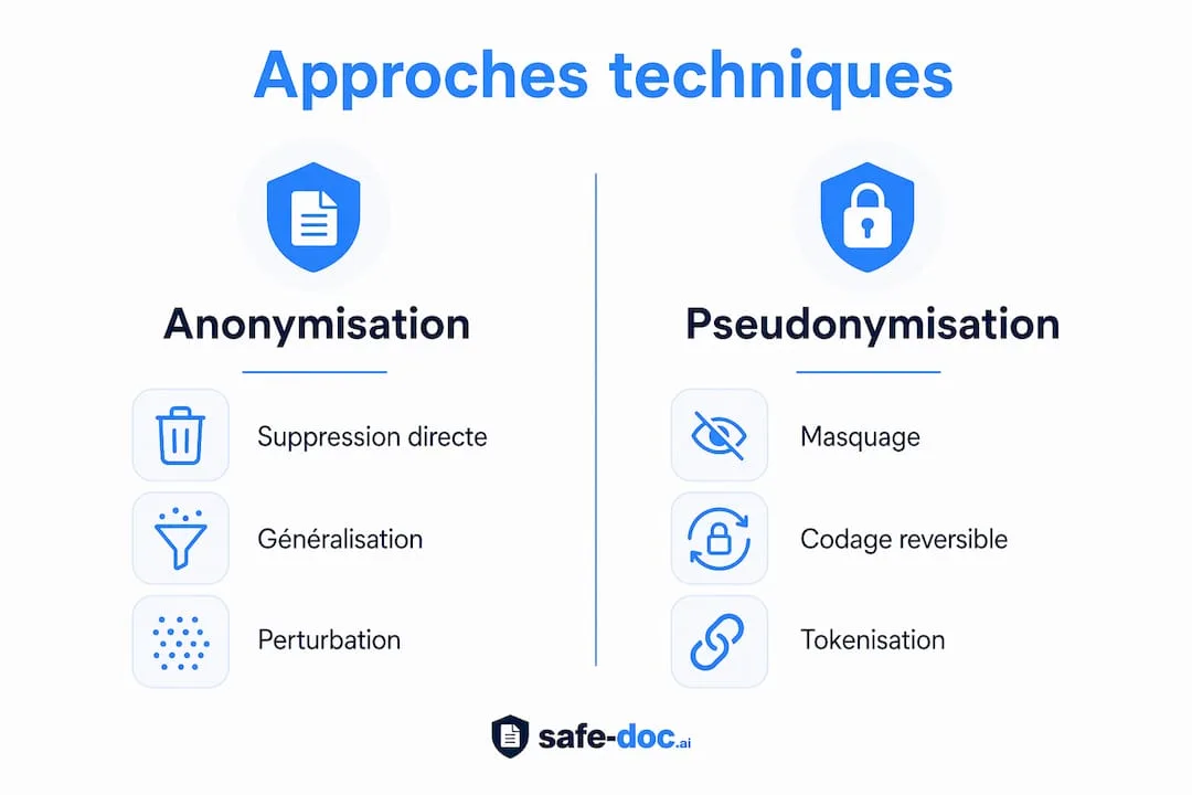 Infographie : tour d’horizon des différentes approches pour anonymiser et pseudonymiser les données
