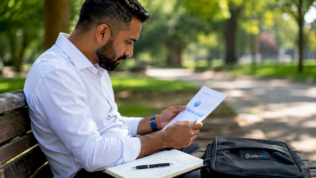 Des mains examinant des informations financières confidentielles