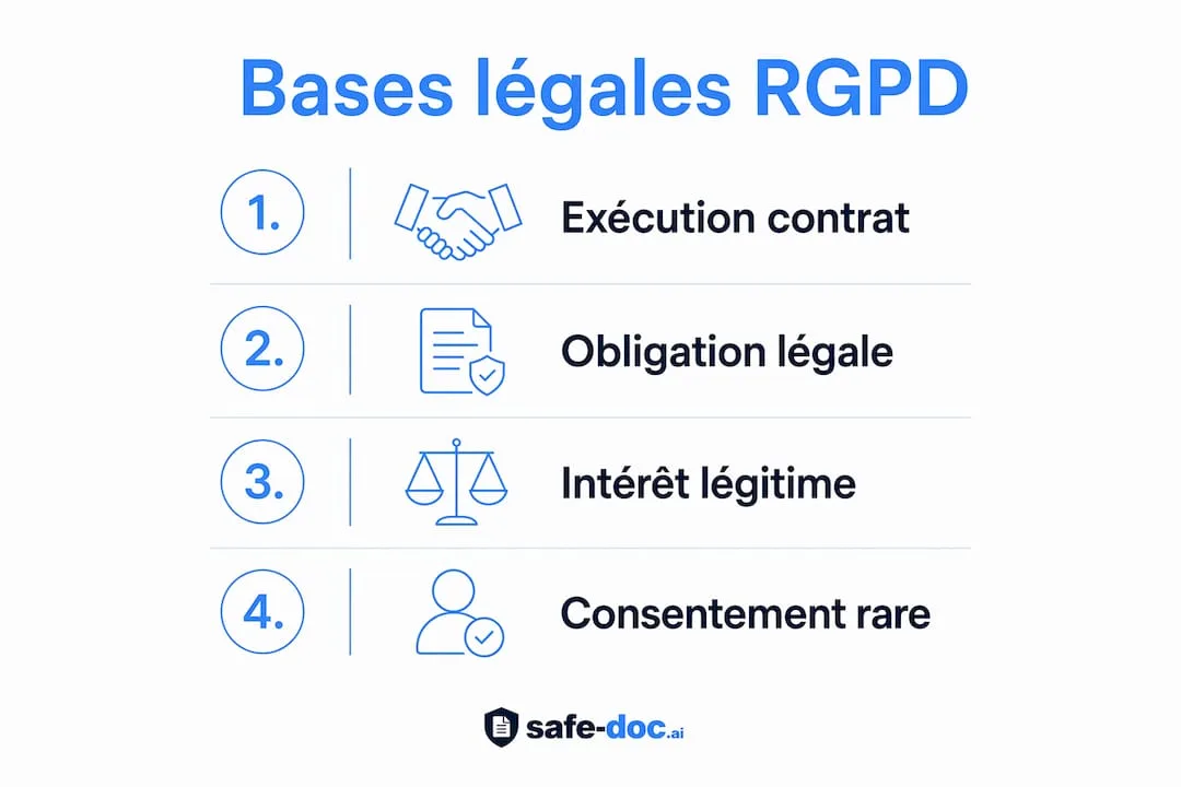 Infographie : les fondements juridiques du RGPD pour la gestion des données des salariés