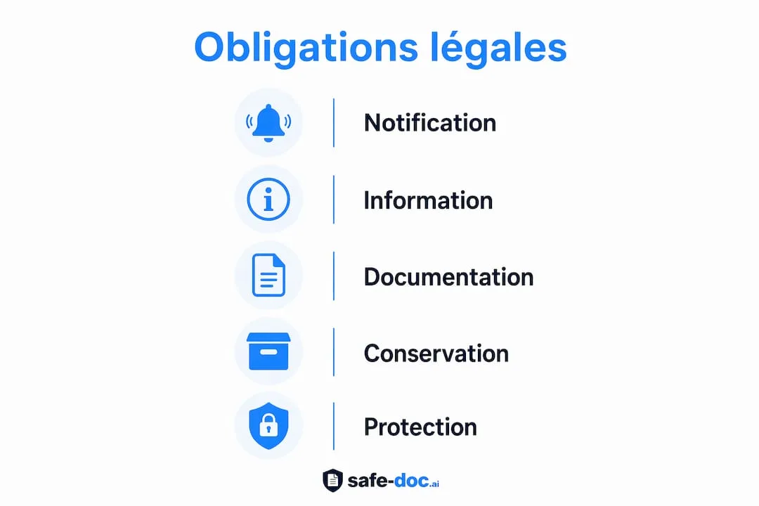 Aperçu des principales obligations légales sous forme d’infographie