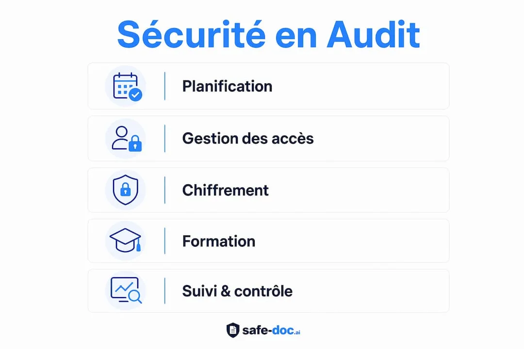 Visual illustrating the major stages of security during an audit