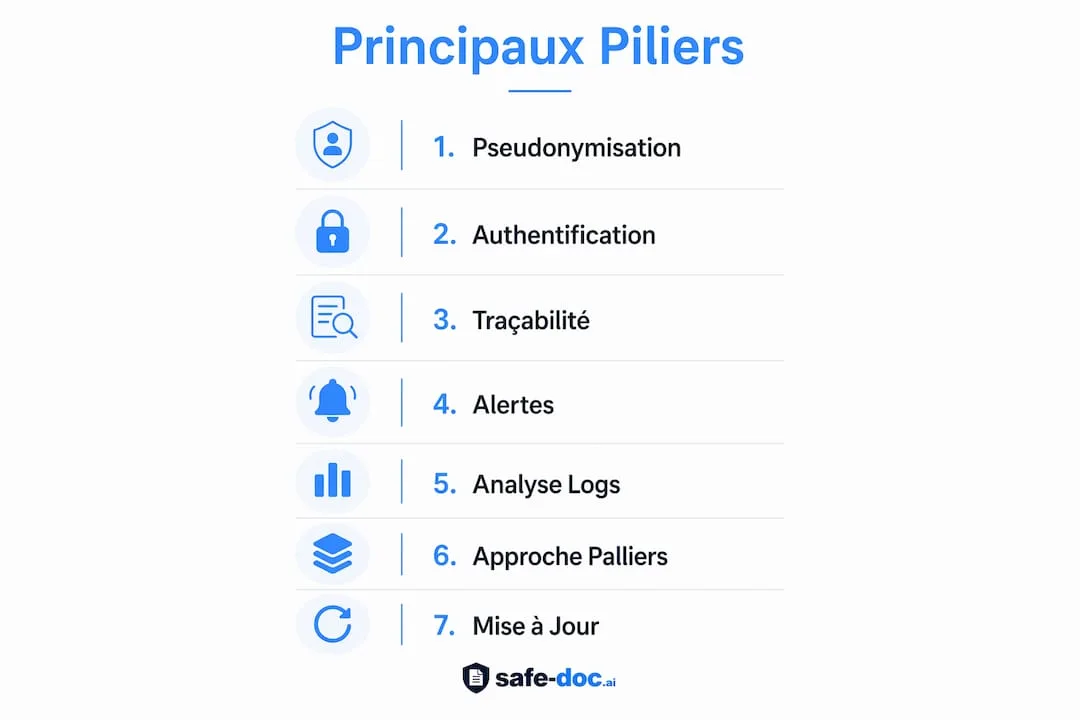Découvrez en un coup d’œil les principales étapes pour garantir la sécurité, présentées sous forme d’infographie.