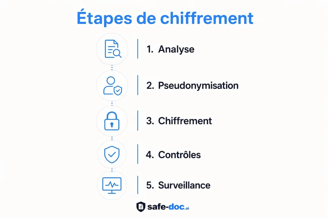 Infographic illustrating the stages of secure encryption