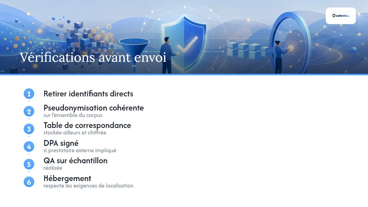 Checklist minimale avant d'envoyer des documents à une IA ou une revue analytique - overview diagram