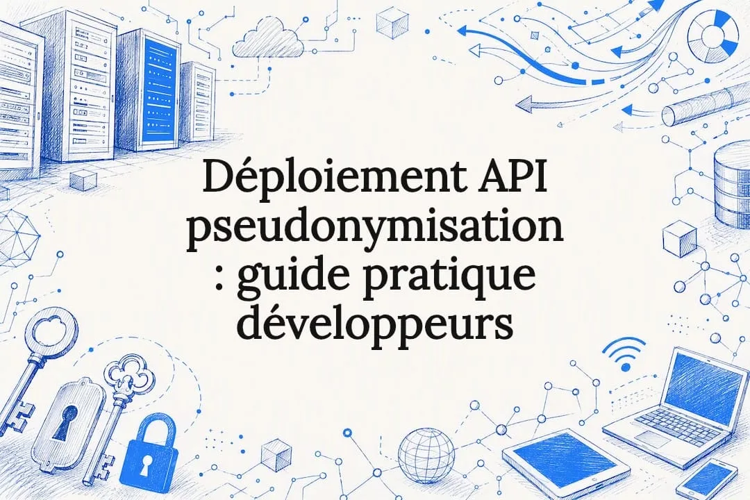 Illustration graphique pour la page de titre d’un article sur la pseudonymisation des API