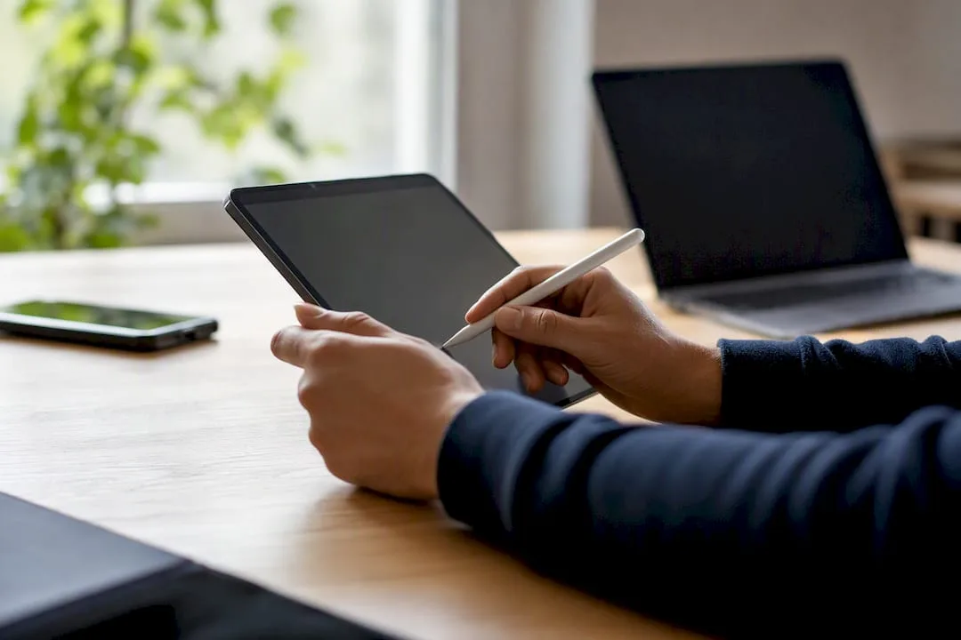 Hands protecting sensitive data using hardware security tool