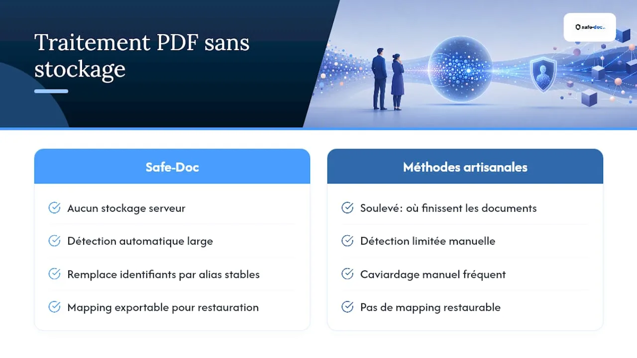 Safe-Doc: process sensitive PDFs without storing them anywhere - overview diagram