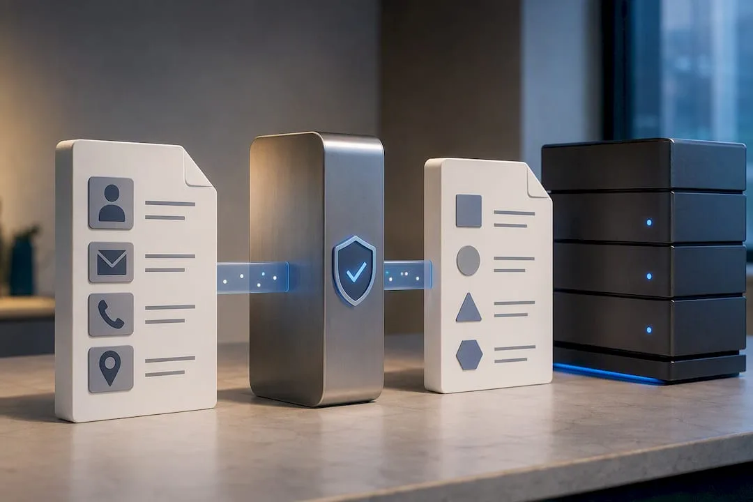Données sensibles anonymisées avant transmission
